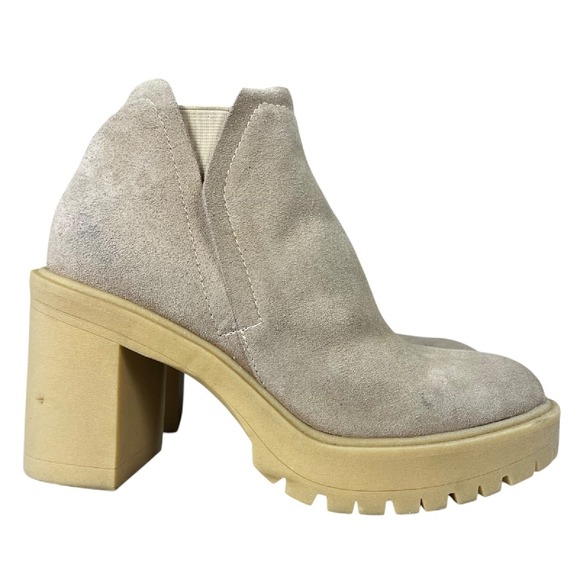 Dolce Vita Caster‎ Suede Leather Platform Block Heel Boots Womens Size 8 - Picture 1 of 12